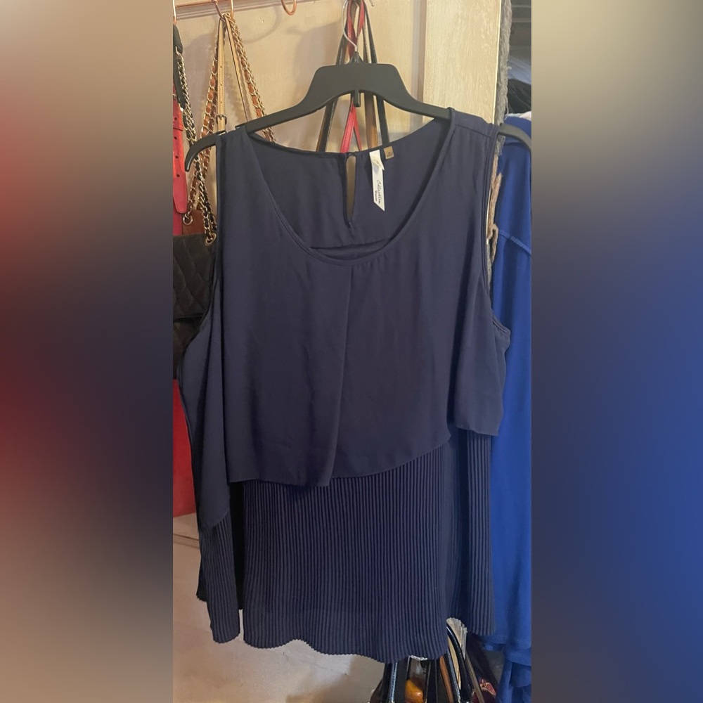 Sleeve pleated sleeveless blouse